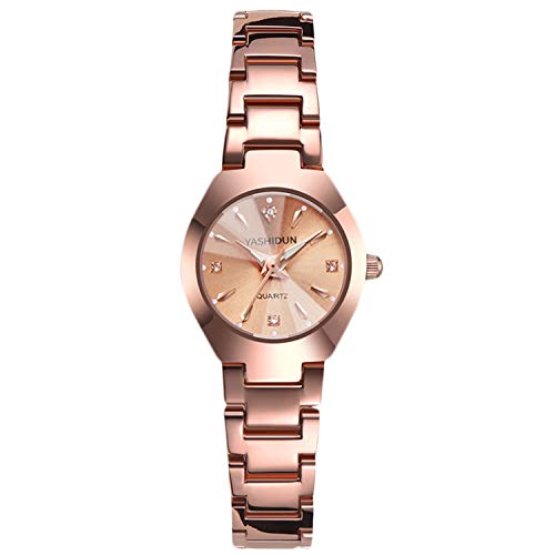 RORIOS Reloj de Pareja Analógico Cuarzo Reloj con Correa en Acero Inoxidable Luminoso Romántica Hombres Mujeres Reloj de Pulsera