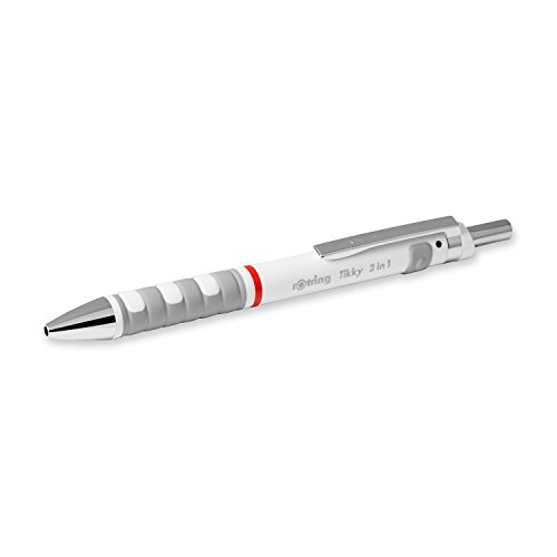 Rotring Tikky -  Bolígrafo y portaminas 3 en 1 multifunción  , 0,7 mm, blanco (1904452), tinta roja y azul