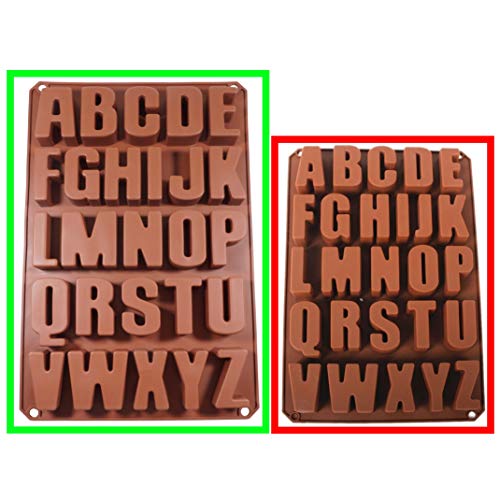 Seifenprofis XXL 26 letras – Extra estable – Molde de silicona molde para jabón molde de chocolate molde 41 x 27 x 3 cm