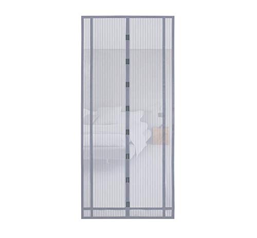 Sekey 220x100cm Cortina magnética, ideal para puerta de balcón, puerta de sótano, puerta de terraza (se puede cortar en altura y ancho) mediante montaje fácil de pegamento, gris