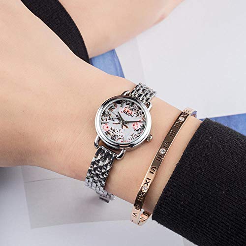 Sen Reloj de Mujer Estudiante Corea Tendencia Simple Reloj Impreso Cara Temperamento Reloj Cadena Correa Delgada Reloj Estudiante-2