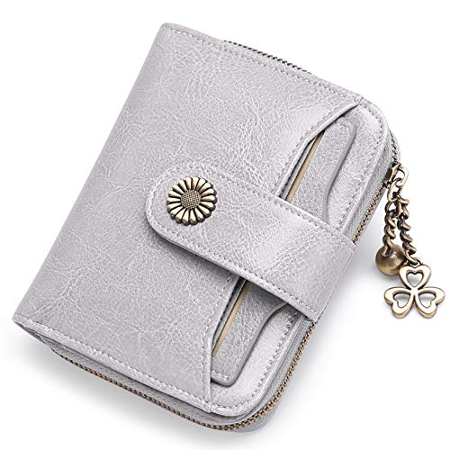 SENDEFN Monederos para Mujer, Cuero auténtico pequeño y Compacto Cartera para Mujer con protección RFID