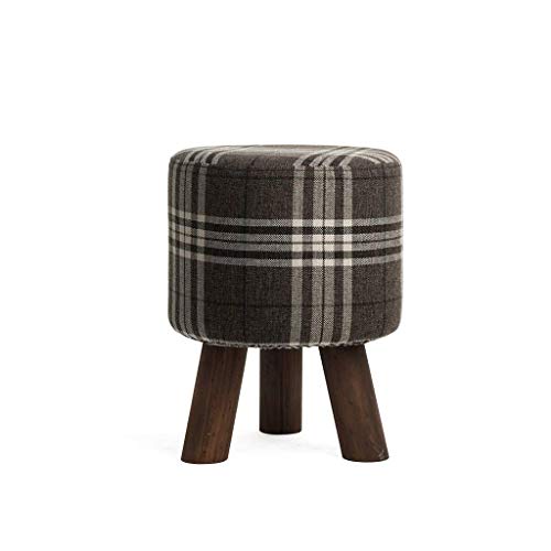 Shengluu Reposapiés Pouffe reposapiés reposapiés de madera maciza negra – 31 cm x 31 cm x 40 cm (color: negro)