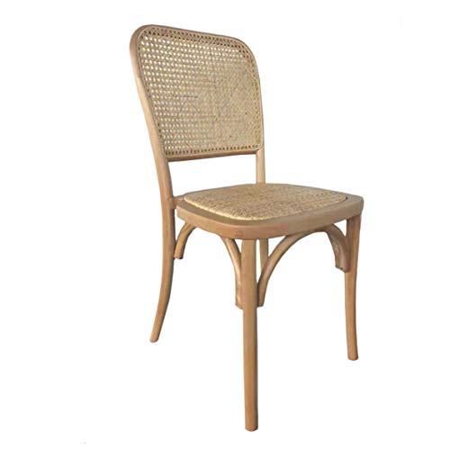 Silla de Comedor Regina de Respaldo Cannage Natural - Madera de Haya - Asiento ratán - Apilable