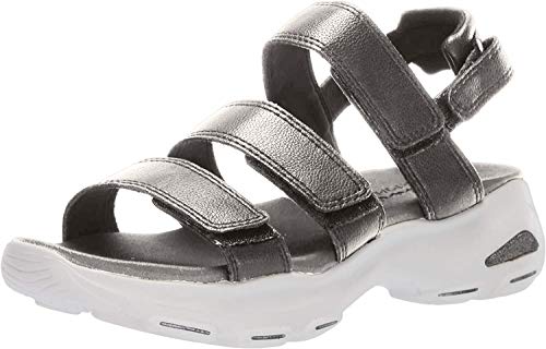 Skechers D'Lites Ultra-Fab Life, Sandalias de Punta Descubierta Mujer, Multicolor (Pew Black Duraleather), 40 EU