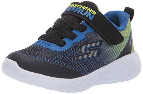 Skechers Go Run 600-Farrox, Zapatillas Niños, Multicolor (BBLM Black & Lime Textile/Blue Trim), 34 EU