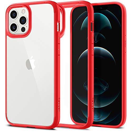 Spigen Funda Ultra Hybrid Compatible con iPhone 12 Pro MAX - Rojo