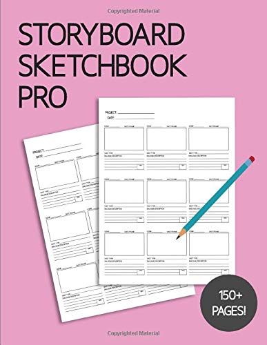 Storyboard Sketchbook PRO - Blank Panel Notebook: Pink Cover, Large Print 16:9 Ratio Frames for Animation, Film & Creative Storytelling (Storyboard Sketchbook PRO - Blank Panel Notebooks)