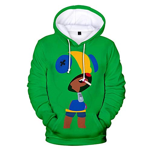 Sudadera con capucha para hombre y mujer 3D Anime para Brawl Stars, impresión digital, informal, manga larga, para niños sueltos, talla L