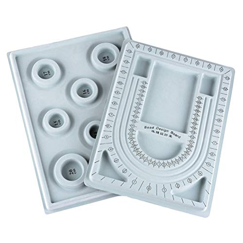 SUPVOX Tablero de diseño de abalorios DIY placa de dial de Beadboard para los granos de la joyería collar pulsera que hace la bandeja de diseño 2PCS