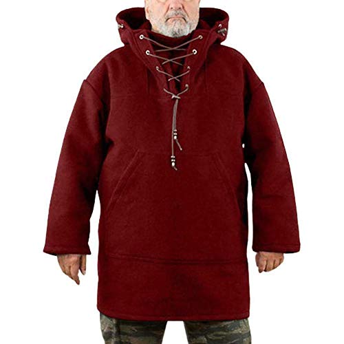 SZGXQML Abrigo grueso para hombre, abrigo de lana pesado, para exteriores, abrigo de invierno grueso de forro polar, impermeable y resistente al viento, chaqueta de tiempo libre, color rojo