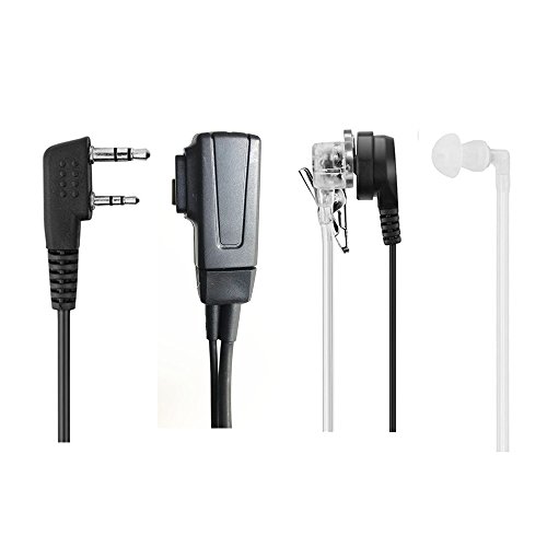 Talkie Walkie - Auriculares de 2 pines, tubo acústico, reducción de ruido, compatible con Walkie Talkie RT24, RT22, RT27, RT5, BaoFeng BF-888S, UV-5R Kenwood Sunreal (2 unidades)