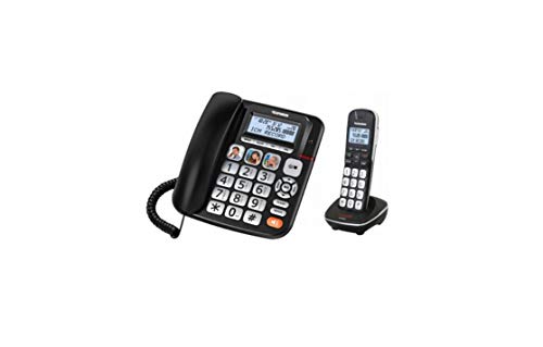 Telefunken TF 952 Cosi Combo - Teléfono Fijo inalámbrico (20,6 x 19 x 9,3 cm), Color Negro