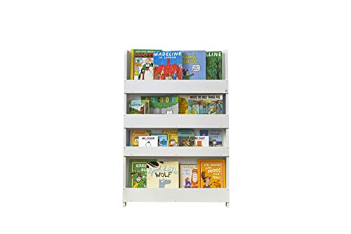 Tidy Books ® Estanteria infantil, Librería Montessori para niños, Biblioteca de pared, Madera, Blanca, 115 x 77 x 7 cm, ECO Friendly, Hecho a mano, La original desde 2004