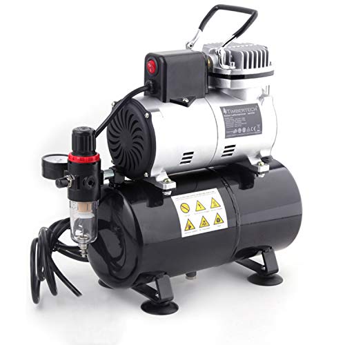 TIMBERTECH compresor aerografo mejorado con ventilador de enfriamiento / tanque de aire / autoarranque automático para belleza, tatuajes, uñas, etc.