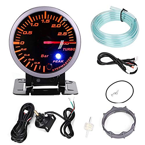 Turbo Boost Gauge, 2.5 pulgadas 60 mm 3.0 Bar LED Modificación del coche Turbo Boost Gauge Meter Pointer DC12V