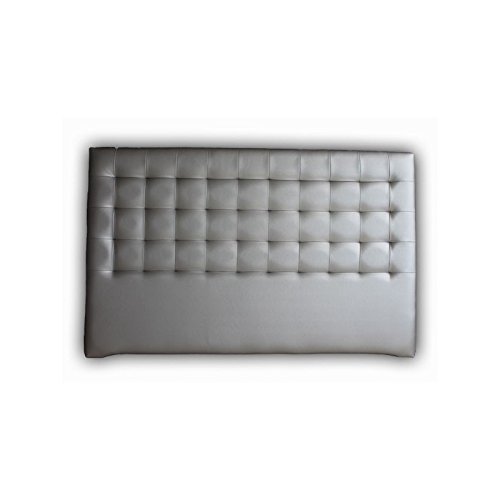 Ventadecolchones - Cabecero Tapizado Acolchado de Dormitorio Modelo Cube Largo en Polipiel Plata y Medidas 166 x 125 cm para Camas de 150 ó 160