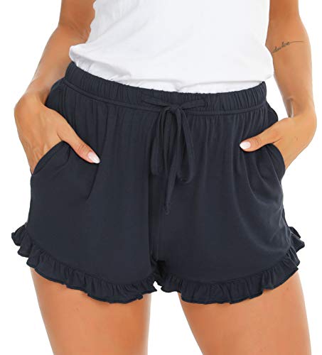 Vlazom Pantalones Cortos de Pijama Mujer Verano de Tela Suave y Ligero, Partes de Abajo de Pijamas, Pantalones Casuales para Mujer