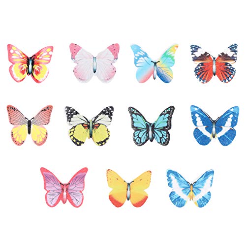 Vosarea Cupcake Toppers, 40pcs Mixed Comestibles Glutinosa Oblea Papel de arroz Pastel de Mariposa Decoraciones para Pasteles Herramientas para Pastel de cumpleaños (Patrón Surtido)