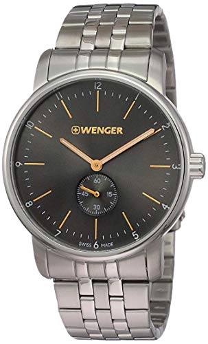 WENGER Reloj Analogico para Unisex de Cuarzo con Correa en Acero Inoxidable 01.1741.106