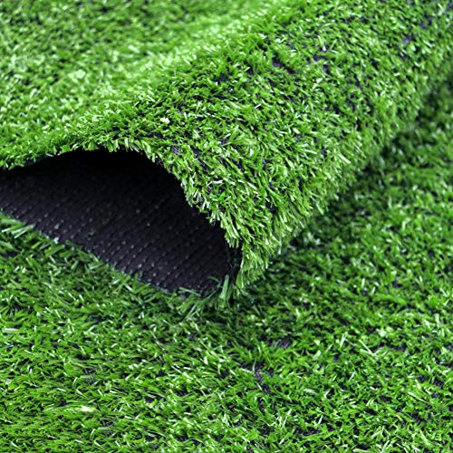 WEWE Césped Artificial con Orificios De Drenaje,2-Tono Realista Sintético Estera De La Hierba 1cm De Altura para Patio Balcones Respaldo De Goma Pet Turf-Verde 200x1600cm(79x630inch)