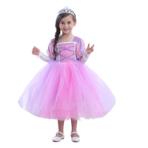 zhenlanshangmao Carnaval Nuevo Traje Sofia Princesa Vestido Juego de cumpleaños Prom Halloween Vestido de Navidad (120（4-5T）, Rosa)