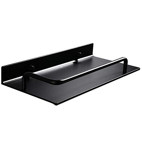 ZUQ Estanteria Baño, Organizador Estanteria para Cocina Y Baño, Pared Estantería de Ducha Aleación de Aluminio Organizador Prueba de óxido Montaje en Pared （Negro 27x12x3cm