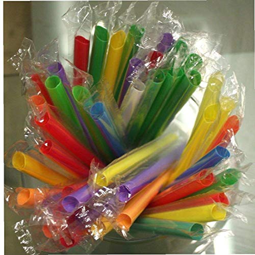 ZYCX123 Plástico pajitas de Colores envueltos Individualmente Pajas de 8 Pulgadas de Largo y 1/8 Pulgadas Aiameter es de Boba Batido Slushies 20cm Color al Azar 50Pcs Vacaciones de GFT