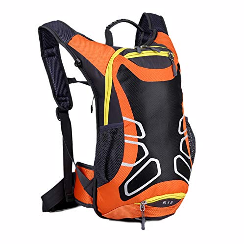 15L Ultraligero Mochila De Bicicleta, Ligero Transpirable Mochila De Ciclismo Con Baloncesto Red Cubierta Impermeable Mochila De Equitación Por Ciclismo Deportes Al Aire Libre Montañismo,Naranja