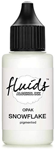 30ml Fluids Alcohol Ink SNOWFLAKE, Tinta al alcohol para Fluid Art y Resin Art, blanco, white, blanco