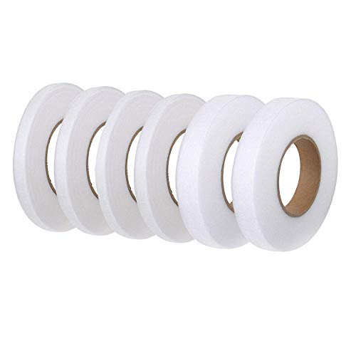 6 Piezas 70 Yardas Cinta De Dobladillo Cinta Fusible De Tela Rollo De Cinta De Planchar Termoadhesiva 10 mm, 15 mm, 20 mm De Ancho Para Ropa,Cinta De Fusión De Tela