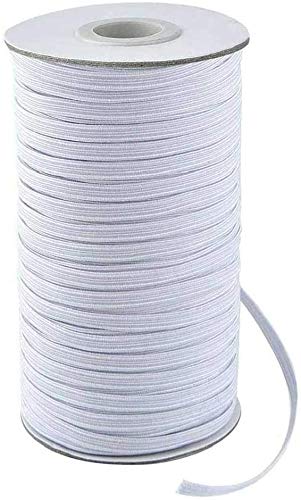 6mm Goma Elastica Costura Elastico Costura Elástica Cinta Elástica Blanca para Coser Ropa de Ocio Creativa DIY 91Metros (Blanca)