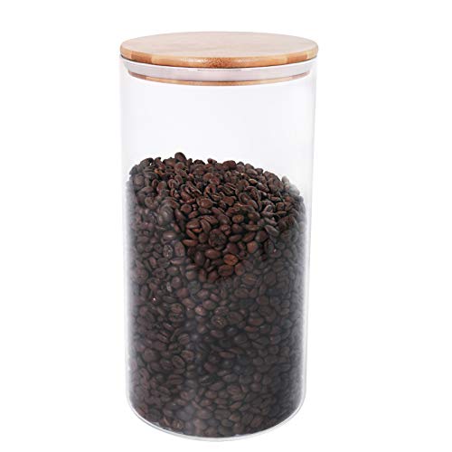 77L Tarro de Vidrio de Almacenamiento, 4600 ML (155 FL OZ) Recipiente de Vidrio para Granos de Café con Sello Hermético, Recipiente para Almacenamiento de Alimentos que Sirve para Café, Azúcar y Más