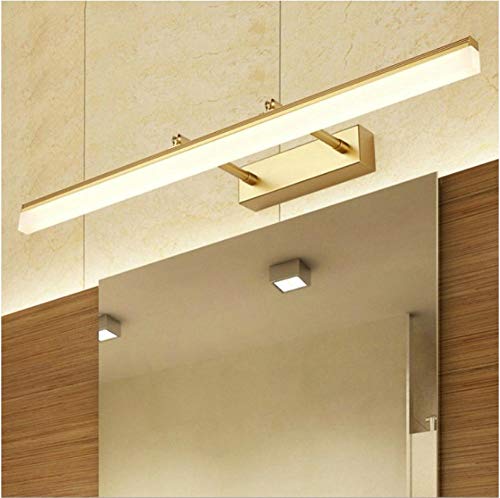 9W / 40CM, 12W / 50CM Lámpara de pared LED moderna dorada Luces de tocador de baño de aluminio Espejo luz frontal Lámparas de maquillaje de inodoro-White_9W_40CM