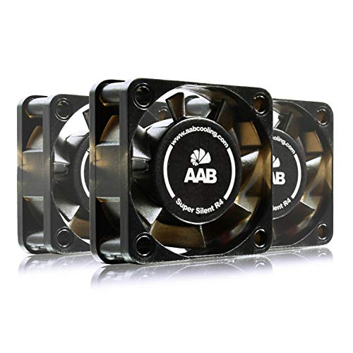 AABCOOLING Super Silent R4 - Un Silencioso y Muy Efectivo Ventilador 40mm con 9V Adaptador, Ventilador de Portatil, Fan PC, Ventilador Externo, 7,35 m3/h, 3200 RPM - 3 Piezas 7,9 dB (A)