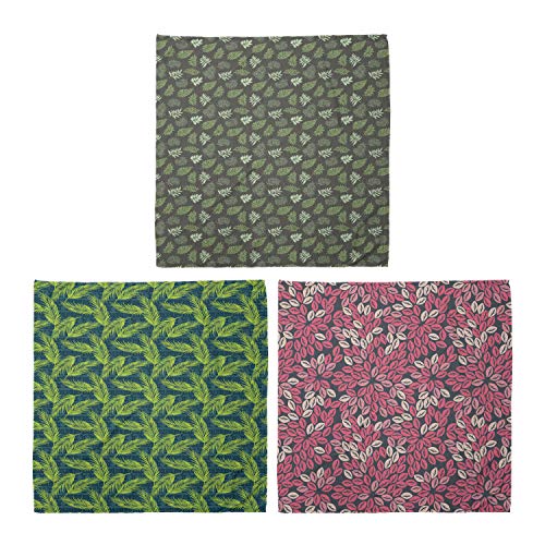 ABAKUHAUS Pack de 3 Bandanas Unisex, Composición Exotic Palms follaje de fondo Aztec Abstract Laurel, Multicolor