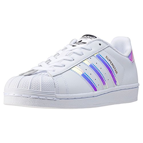 adidas Superstar J, Zapatillas Unisex Adulto, Blanco (Footwear White/Footwear White/Metallic Silver-Solid 0), 36 EU