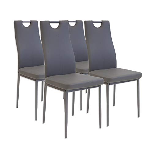 Albatros 2909 Salerno Set de 4 sillas de Comedor, Gris