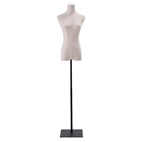 Barture Maniquí De Costura Busto Maniquies Mujer Tela De Lino Altura Ajustable 3 Estilos para Exhibición De Ropa (Color : C, Size : S)