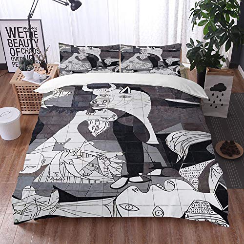 Bedding Juego de Funda de Edredón -Guernica, España - Octubre 10,2015_ Un muro embaldosado en Gernika recuerda el bombardeo dur/Microfibra Funda de Nórdico (Cama 135 x 200 cm + Almohada 50X80 cm)