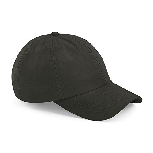 Beechfield - Gorra/Visera Perfil bajo Impermeable Modelo Waxed Unisex Hombre Mujer - Running/Deporte/Verano (Talla Única/Oliva Oscuro)