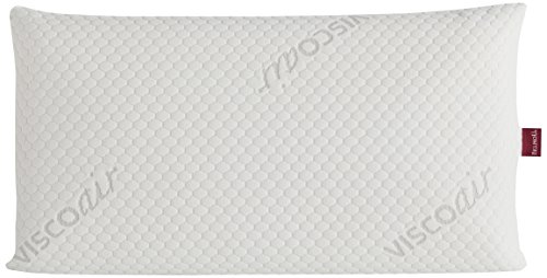 Belnou Almohada con Núcleo Viscogel, Algodón, Blanco, 90x43x15 cm