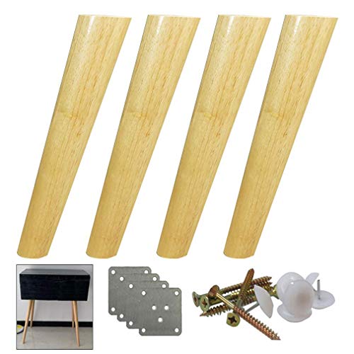 BGSFF 4 Patas de Madera Maciza para Muebles, Patas de Mesa inclinadas y cónicas, Patas de Repuesto para Patas de sofá de Madera, Capacidad de Carga de hasta 400 kg, 10-70 cm Opcional (70