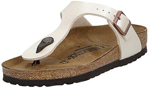 Birkenstock Gizeh BS, Chanclas para Mujer, Blanco (Graceful Pearl White/Antique Lace), 40 EU