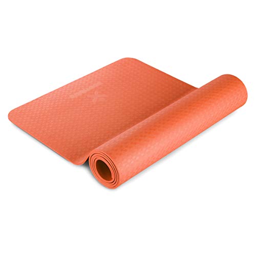 BODYMATE Esterilla de Yoga Premium de TPE | Tamaño 183x61 cm | Grosor 6 mm | Libre de ftalatos, BPA y Metales Pesados | Esterilla para Fitness, Yoga, Pilates, Entrenamiento Funcional