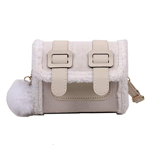 Bolso de hombro multifunción para mujer, apto para mujer, bolsa diagonal para móvil, bolsa diagonal, bolsa de mensajero de gran capacidad, color negro, blanco, rosa, marrón (color: blanco)