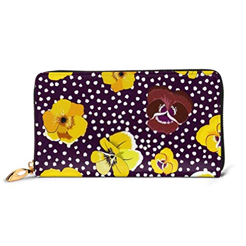 Bolso de Moda Cartera con Cremallera Costuras Colorido Patrón Floral Teléfono Embrague Monedero Embrague de Noche Bloqueo Cartera de Cuero Tarjeta múltiple