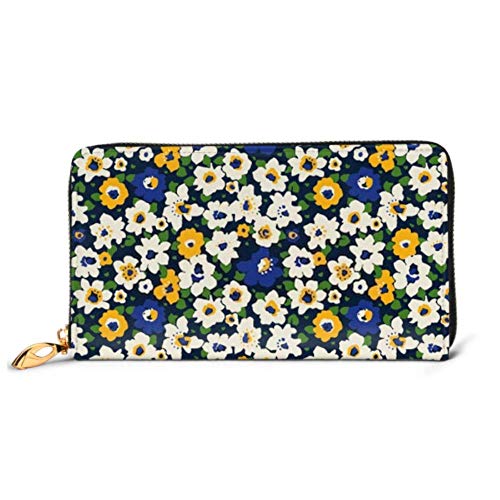 Bolso de Moda Cartera con Cremallera Moda Patrón Floral Transparente Vector Teléfono Embrague Monedero Embrague de Noche Bloqueo Cartera de Cuero Organizador de múltiples Tarjetas