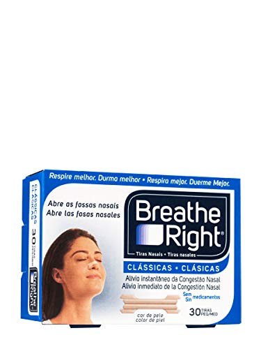 Breathe Right 2698451 Tiras Nasales Pequeñas 30 unidades, Tono oscuro