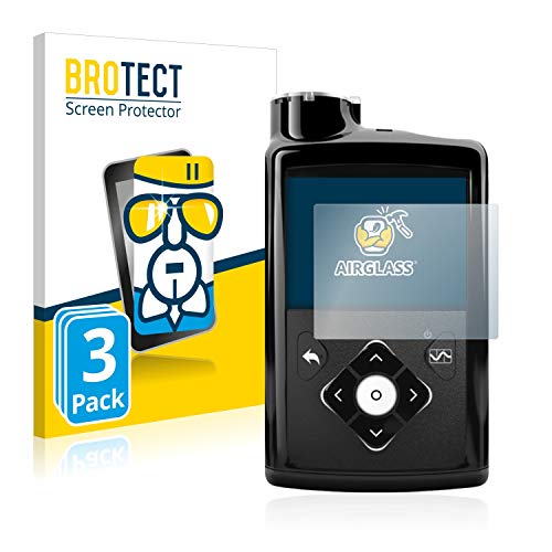 BROTECT Protector Pantalla Cristal Compatible con Medtronic Minimed 670G Protector Pantalla Vidrio (3 Unidades) - Dureza Extrema, Anti-Huellas